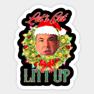 Let's Get Litt Up Funny Louis Litt up Ugly Christmas Sweater Sticker